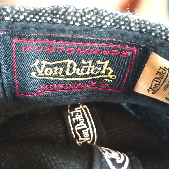 VON DUTCH Embroidery Black Wool Baseball Sporty Grey Vintage Round Bill  Hat NEW - Picture 13 of 13